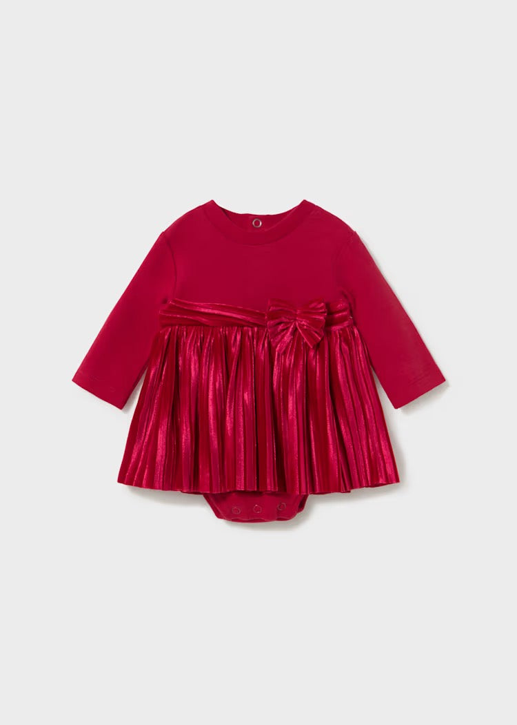 Kjole Pleated/Bow Red