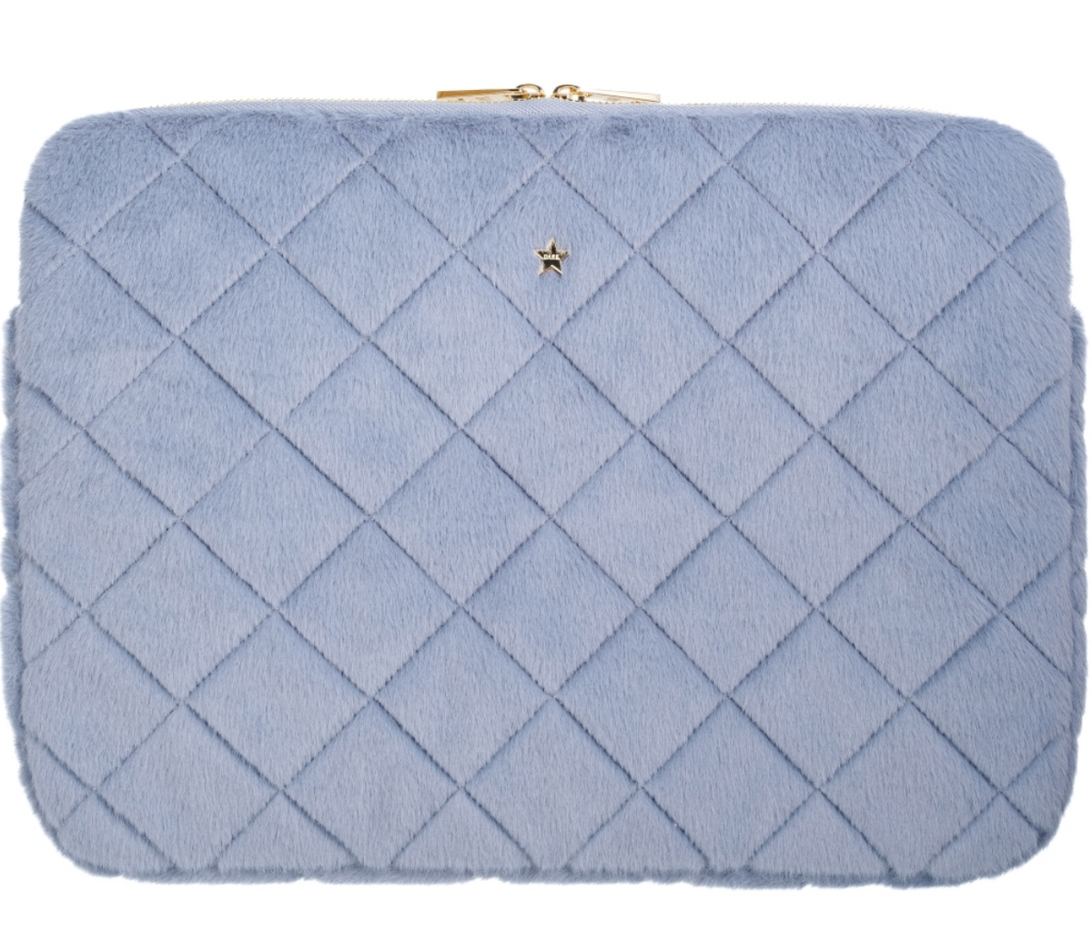 Faux Fur Quilted Mac Cool Blue