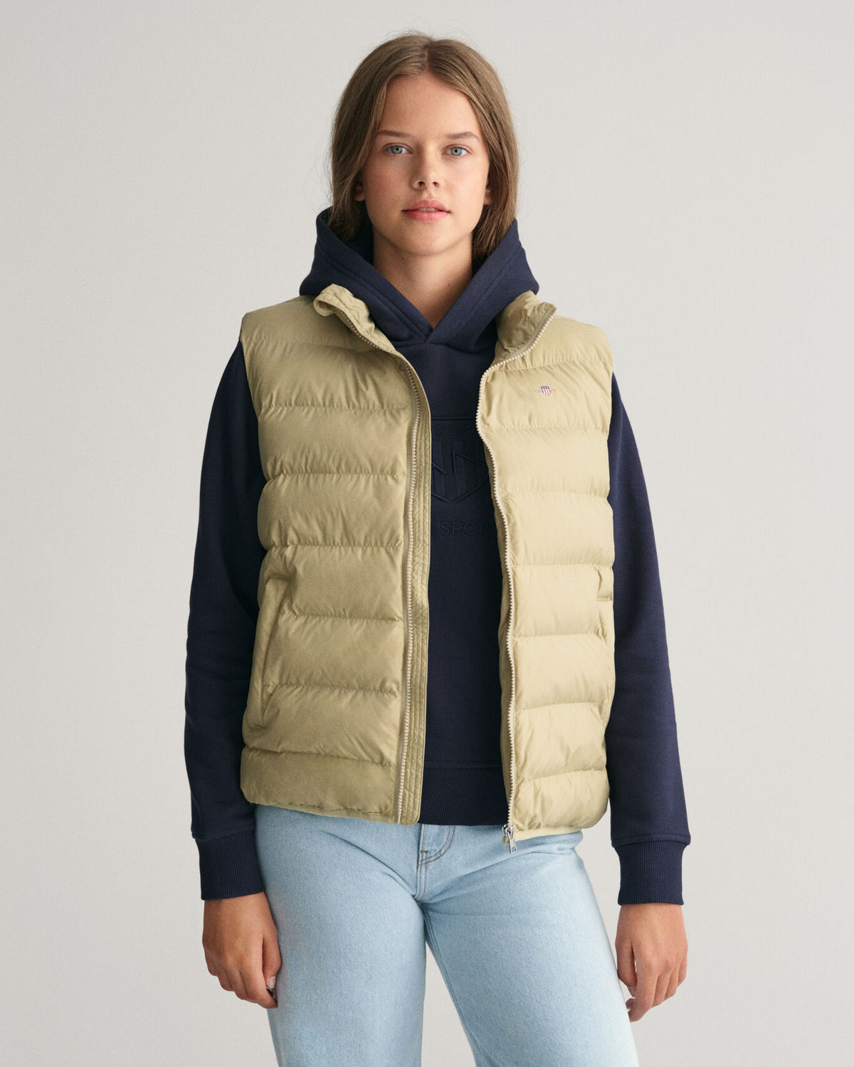 Vest Light Padded Shield Beige Green