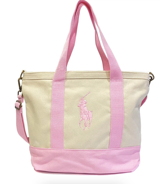 Bag Tote White/Caramel Pink