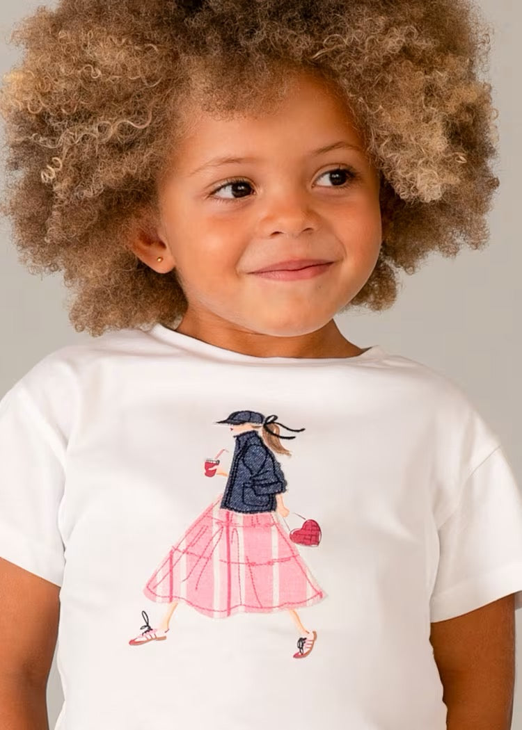 T-skjorte Graphic Girl White