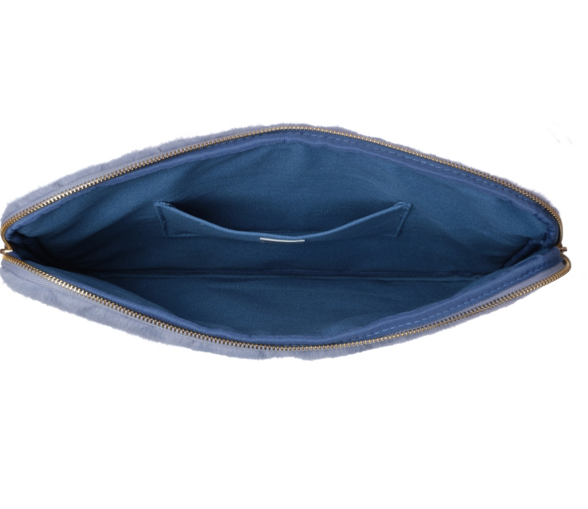 Faux Fur Quilted Mac Cool Blue