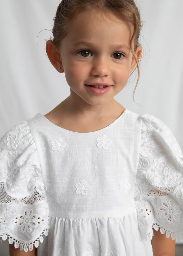 Kjole Embroidered Formal White