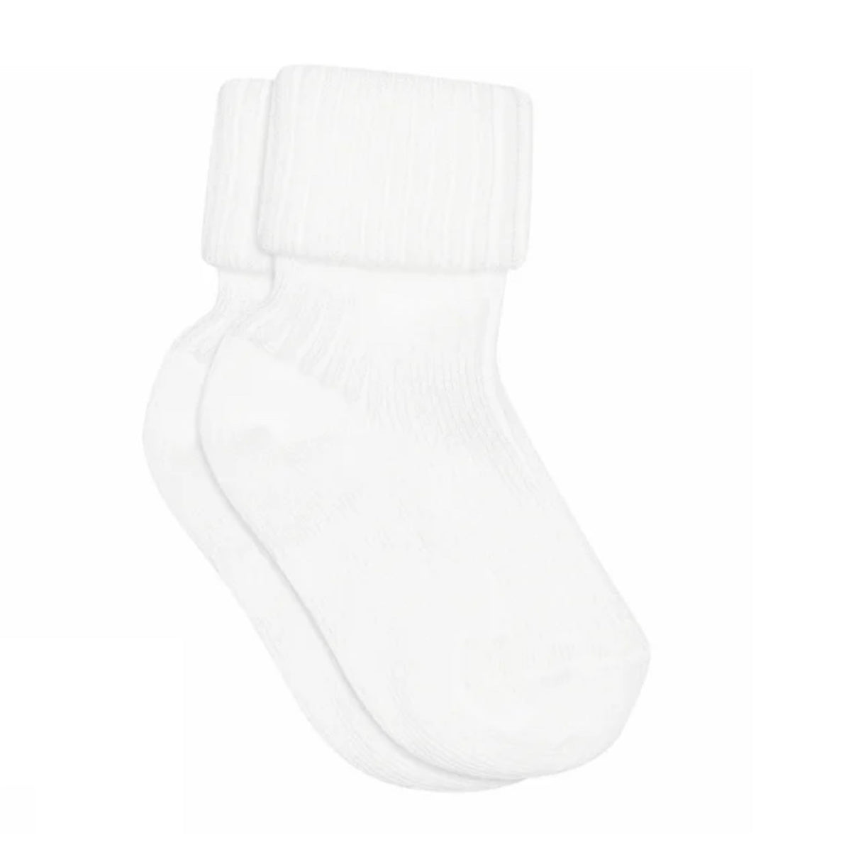 Rib Sokker Bomull White