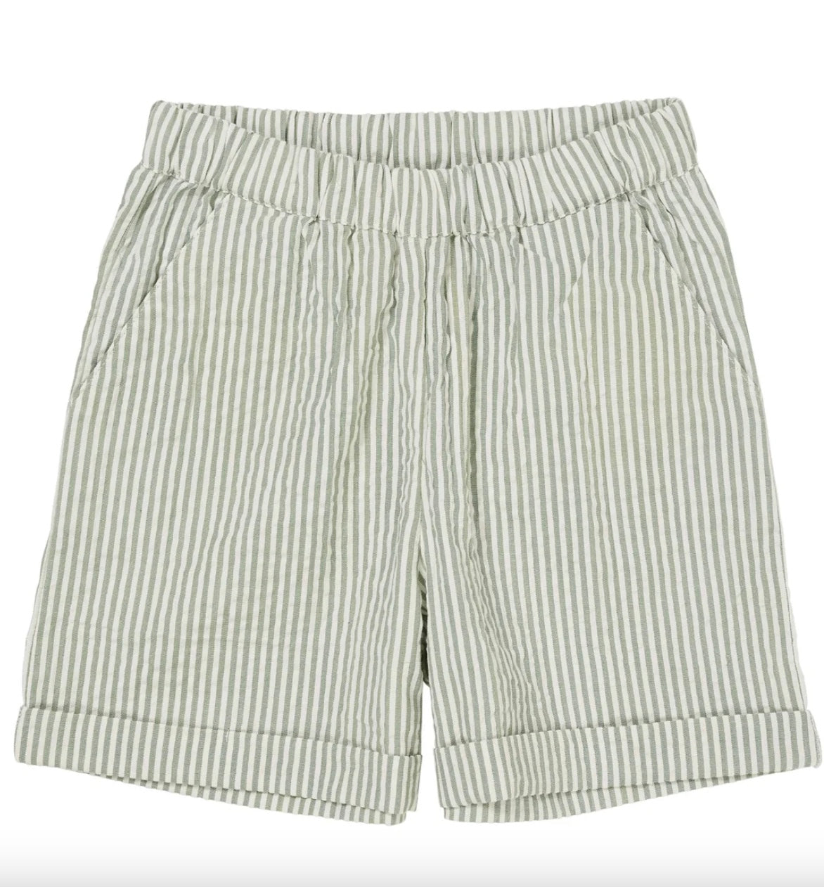 Shorts Seersucker Sporty Green Cream