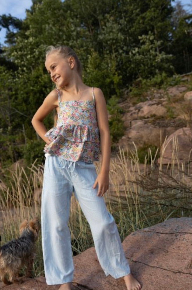 Bukse Linen Line Ice Blue