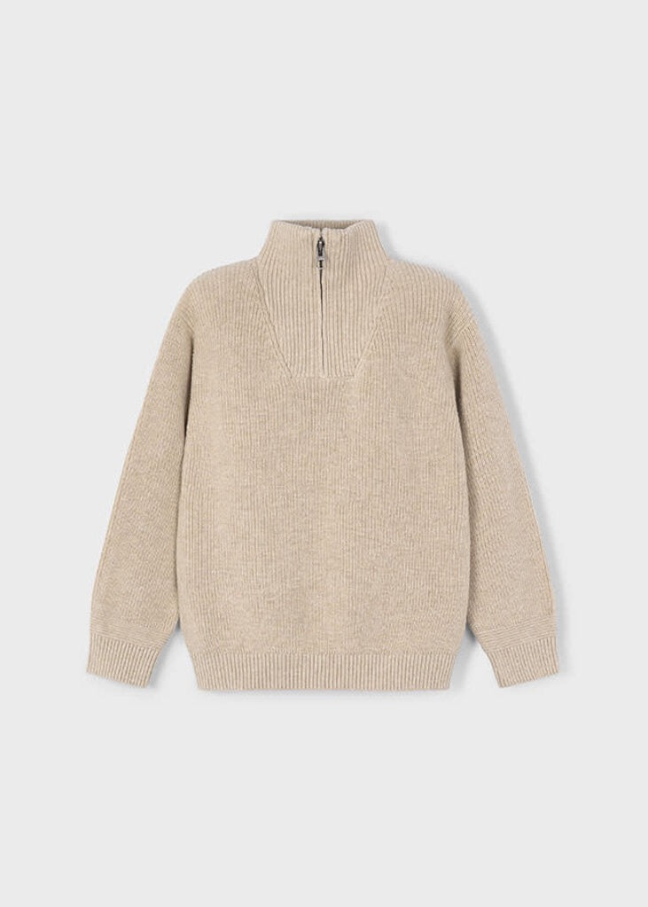 Genser Knitted Quarter Zip Chai