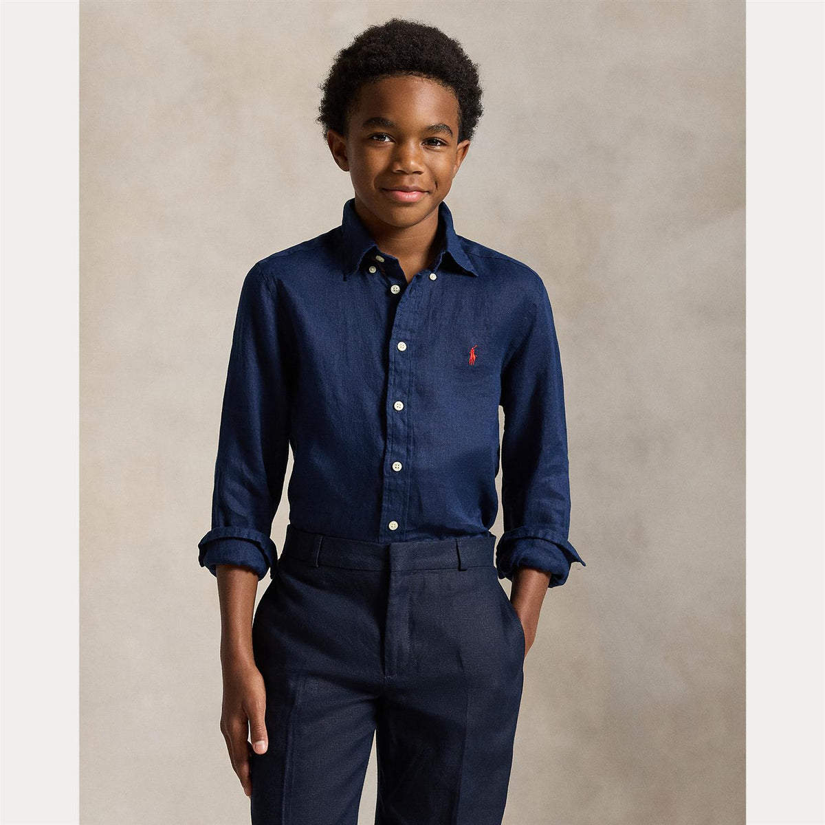 Skjorte Linen Navy