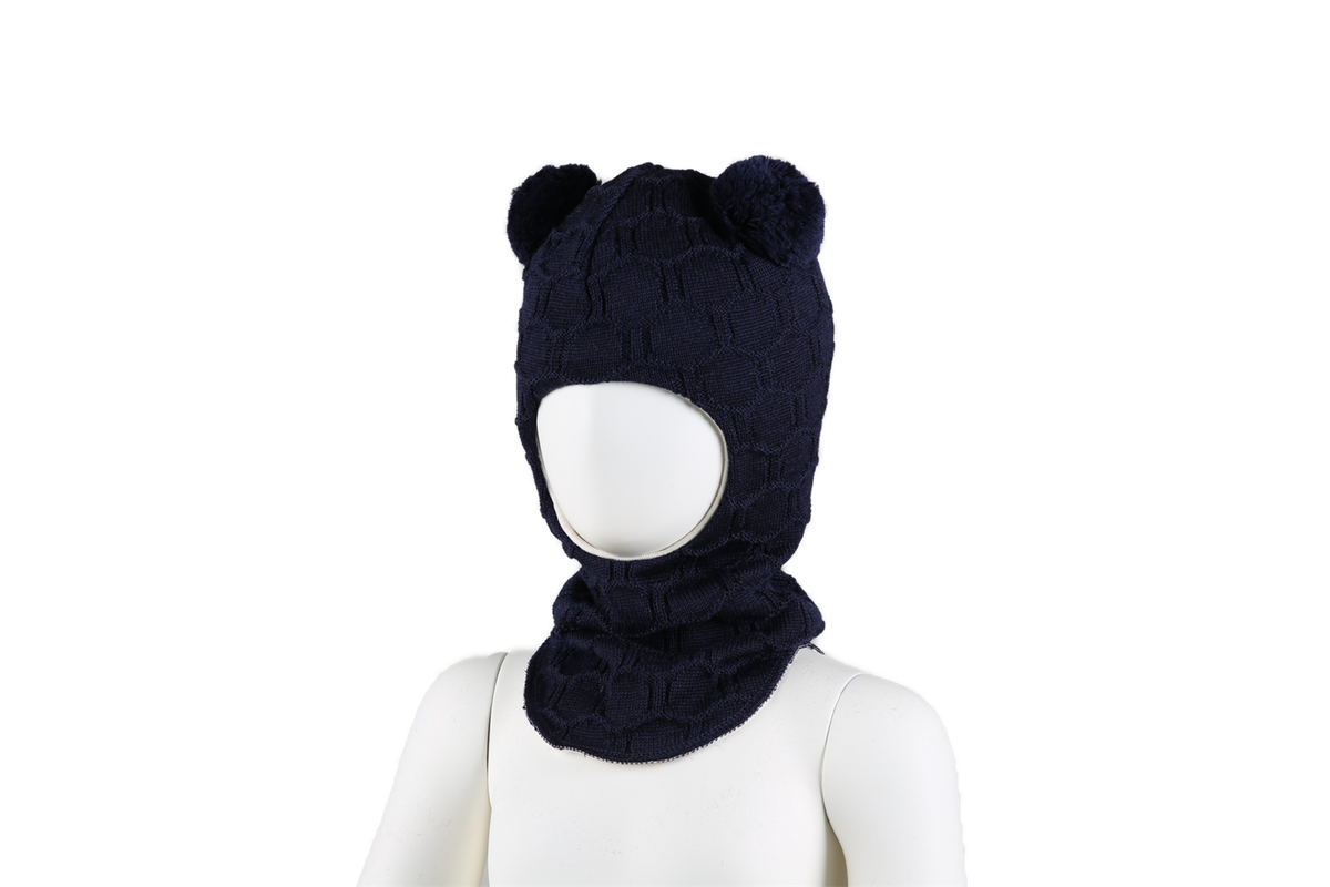 Balaclava Ull Boblemønster Blå