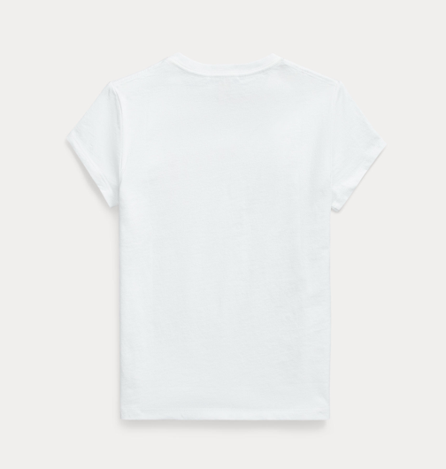 T-Skjorte Jersey V-Neck White