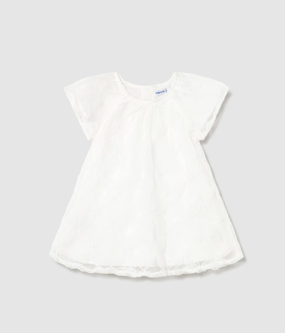 Kjole Embroidered Tulle Natural