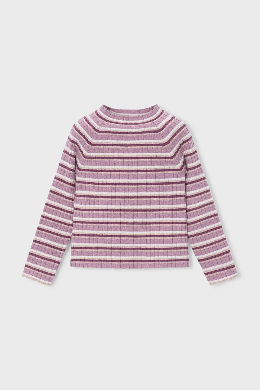 Genser Knitted Mockneck Violet Mix
