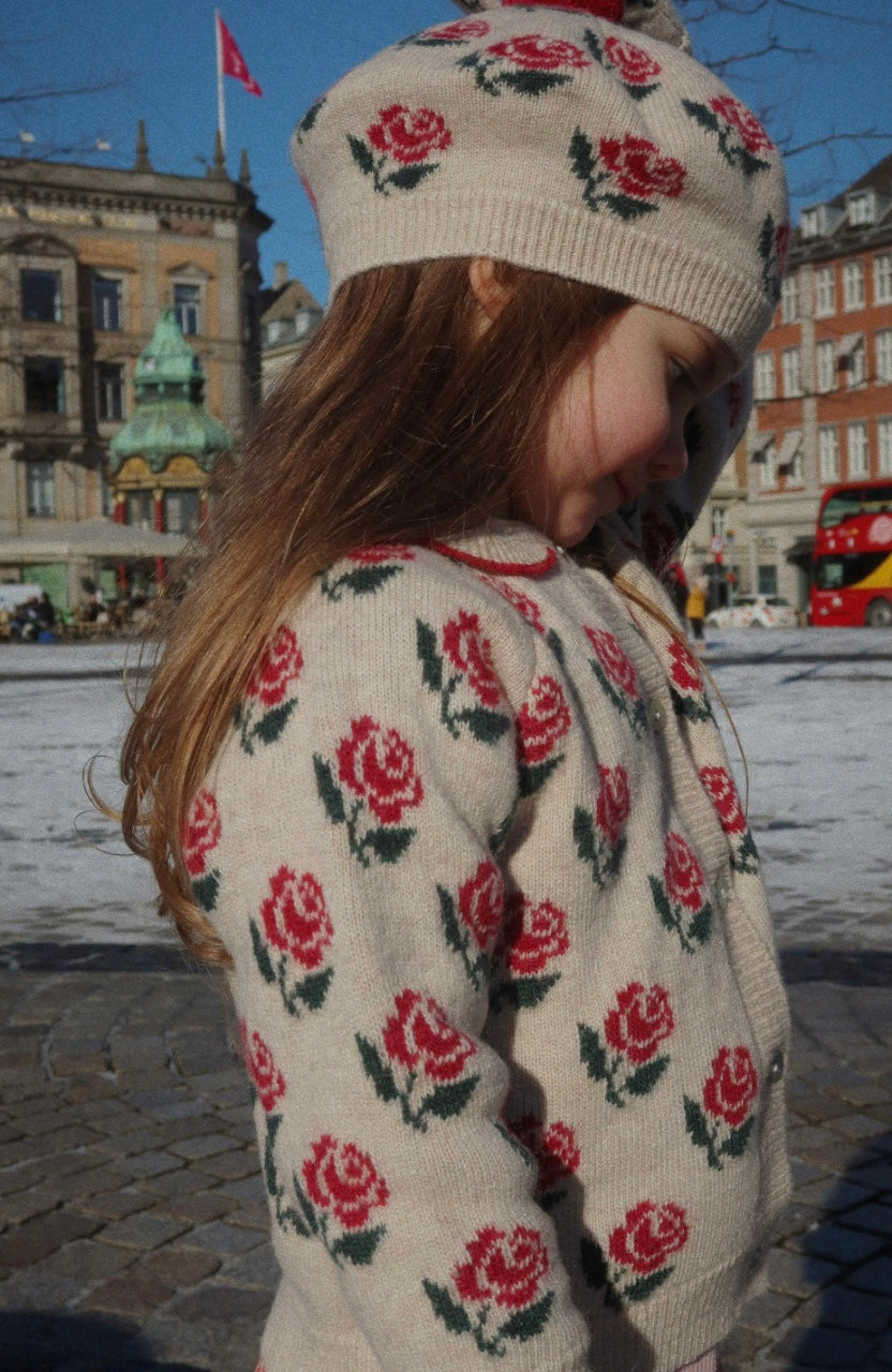 Cardigan Belou Knit Collar Rose