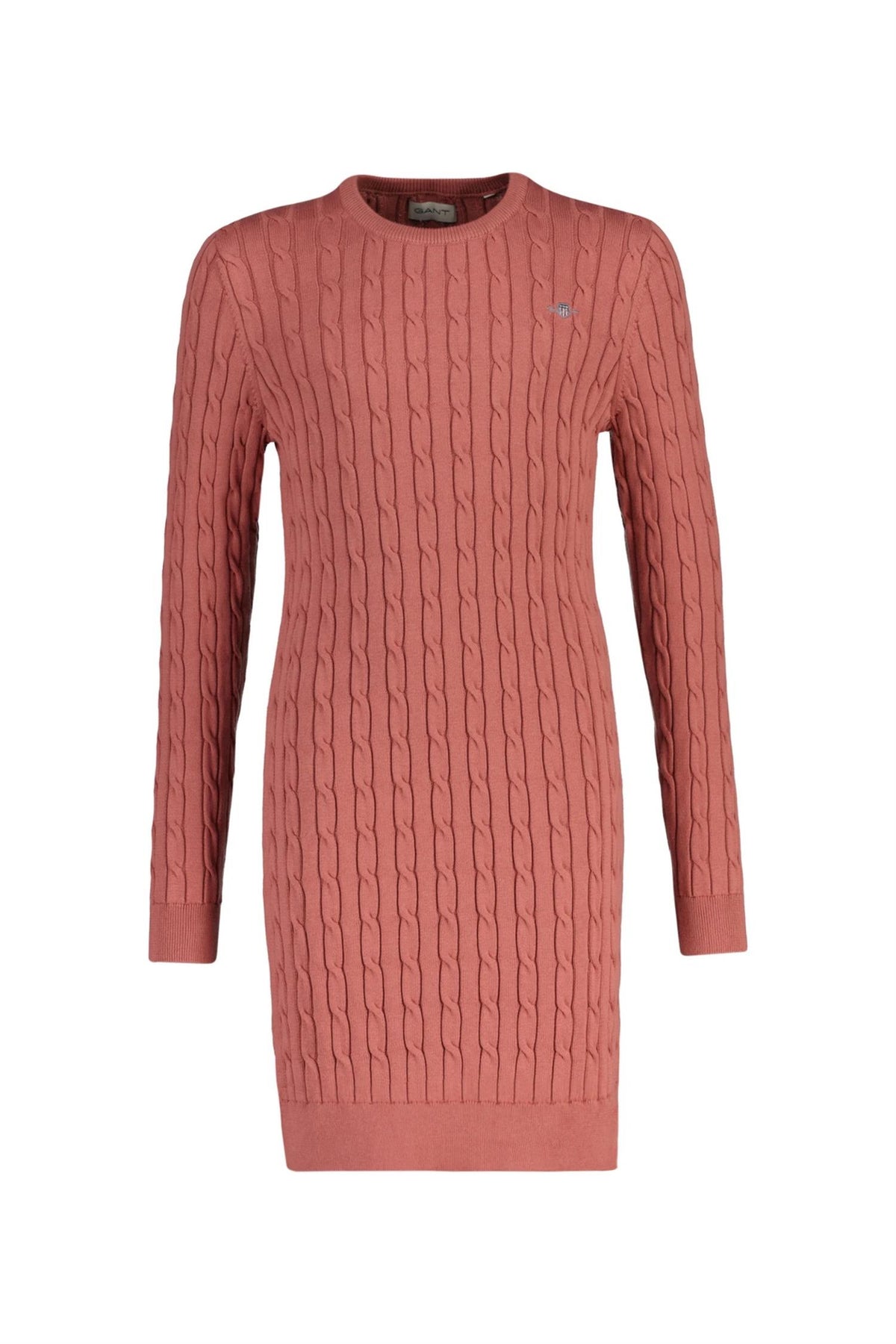 Kjole Kabelstrikk C-Neck Faded Brick
