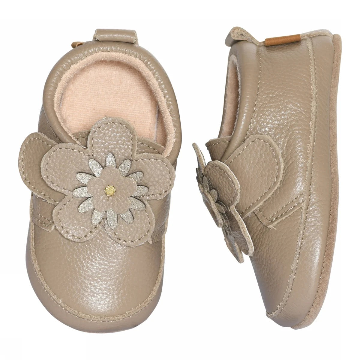 Tøfler Blomst Natural Leather Slippers