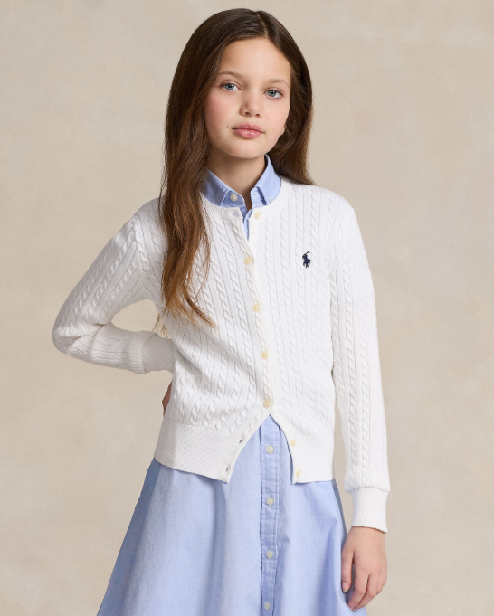 Cardigan Cable Mini White