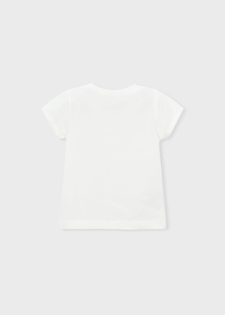 T-skjorte Basic Flower Offwhite