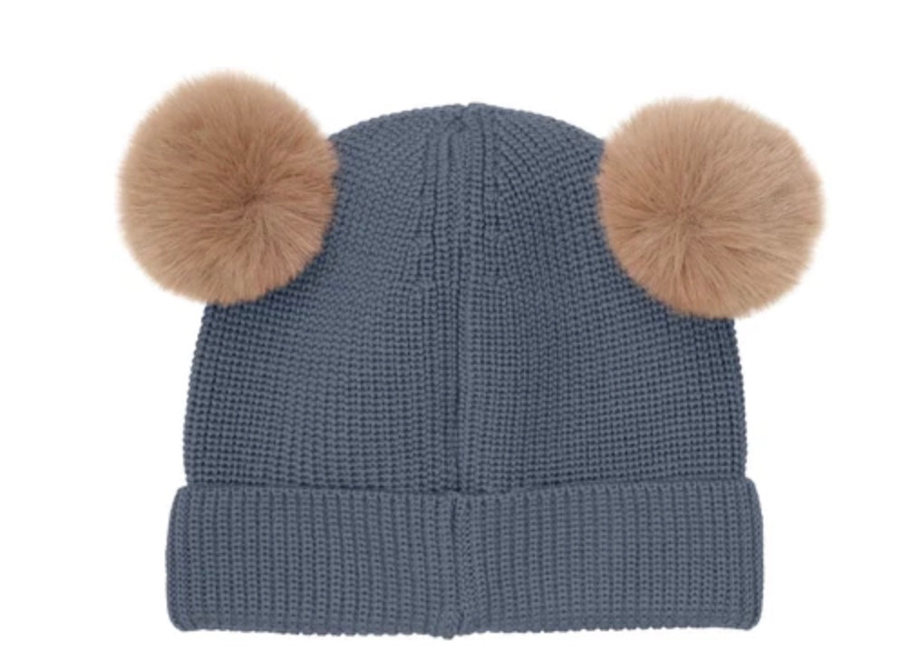 Lue Beanie Wool Knit Pompoms Turbulence