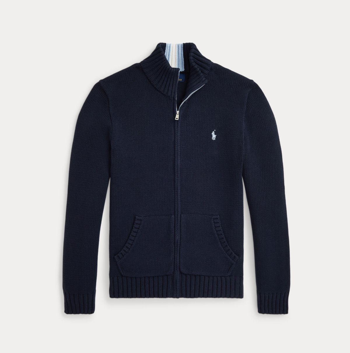 Jakke Cotton Full-Zip Sweater Navy