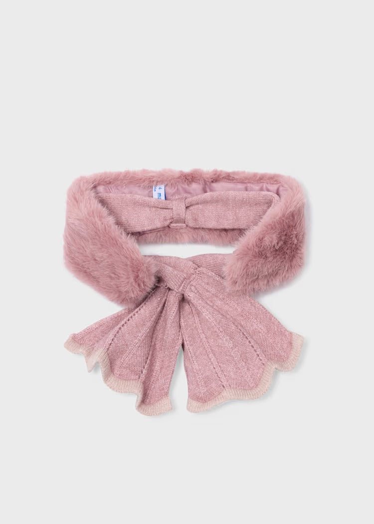 Skjerf Knit Faux Fur Crystal
