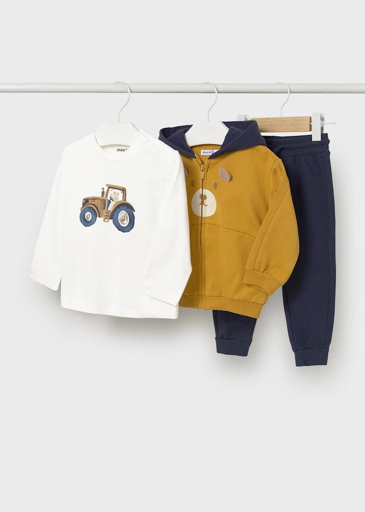 Sett 3-deler Bamse/Traktor Mustard