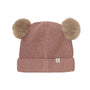 Lue Beanie Wool Knit Pompoms Burlwood