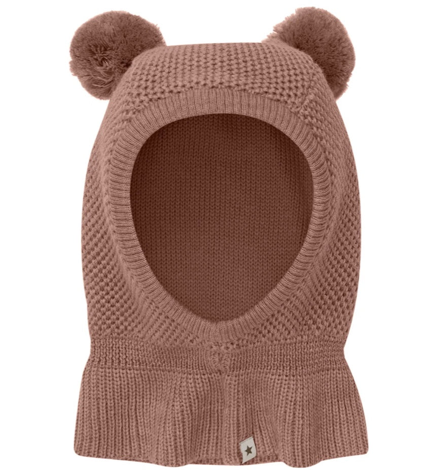 Balaclava Windstop Pompoms Burlwood