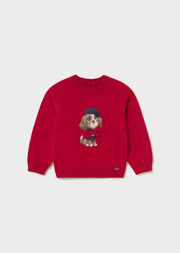 Genser Jacquard Dog Red
