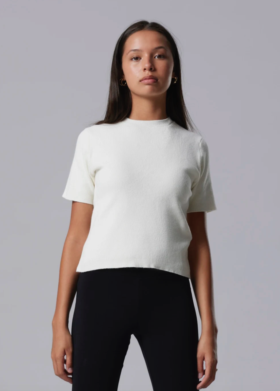 T-Skjorte Heave Short Knit White Alyssum