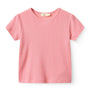 T-skjorte Modal Rib Ruffle Sleeves Pink