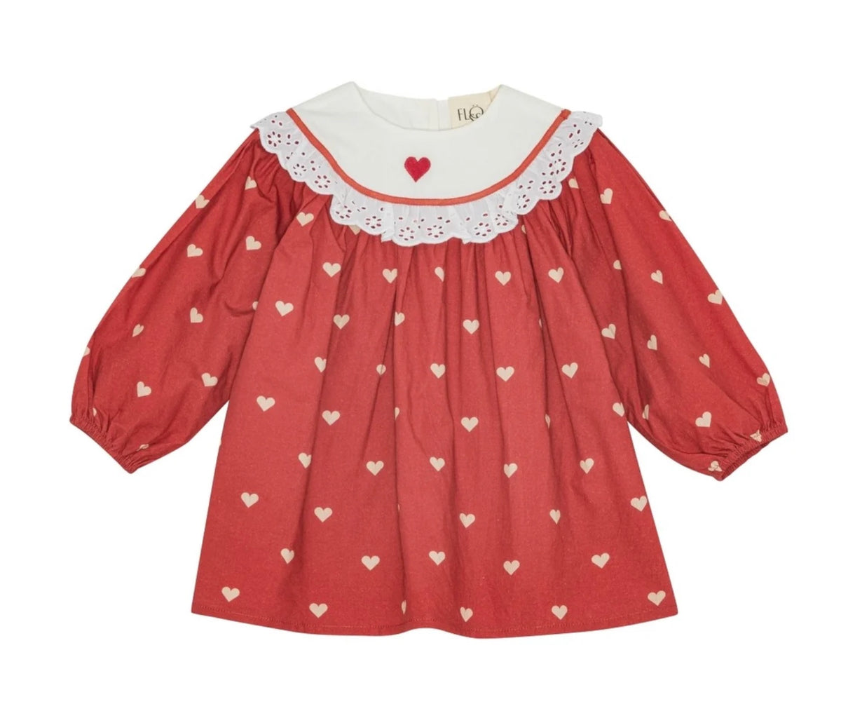 Kjole Ellen Poppy Red/Soft White