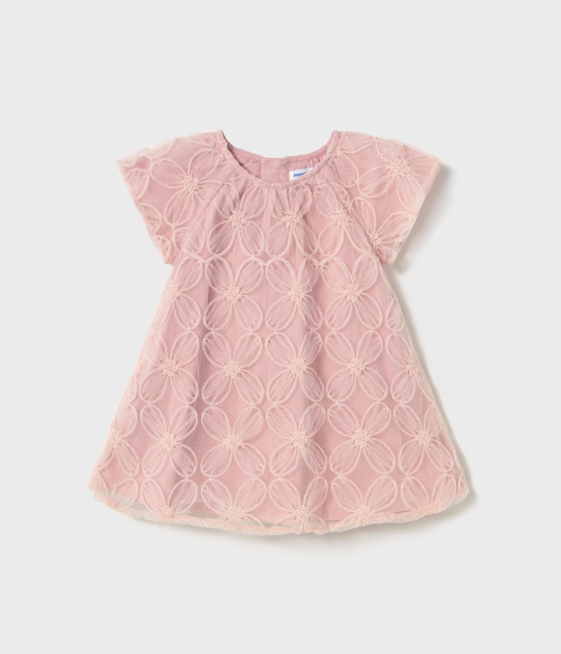 Kjole Embroidered Tulle Rose