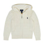 Hettejakke Cable Cotton Full-Zip Cream