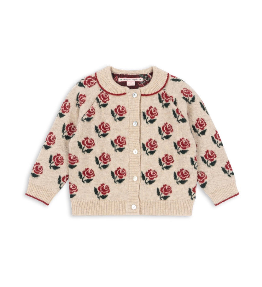 Cardigan Belou Knit Collar Rose