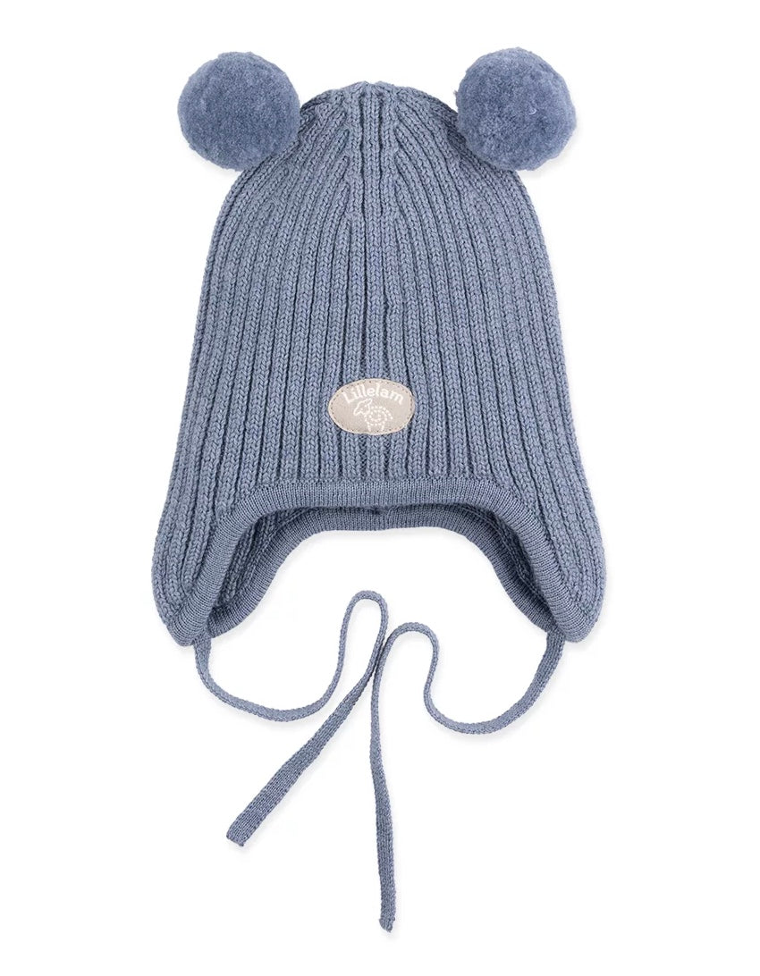 Lue Baby Ribb Mellomblå