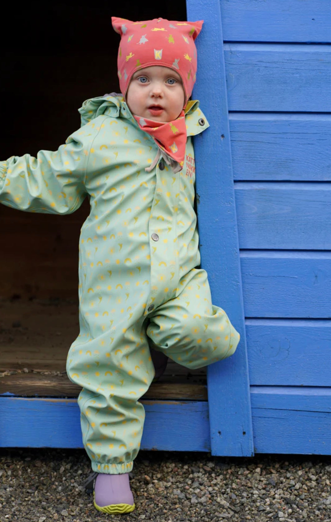 Babyregndress Dugg Jane Pistasj