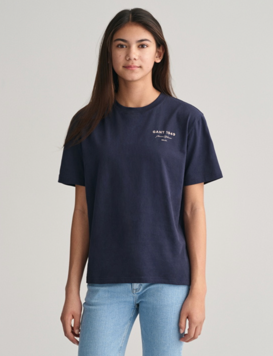T-Skjorte Graphic Script Relaxed Evening Blue