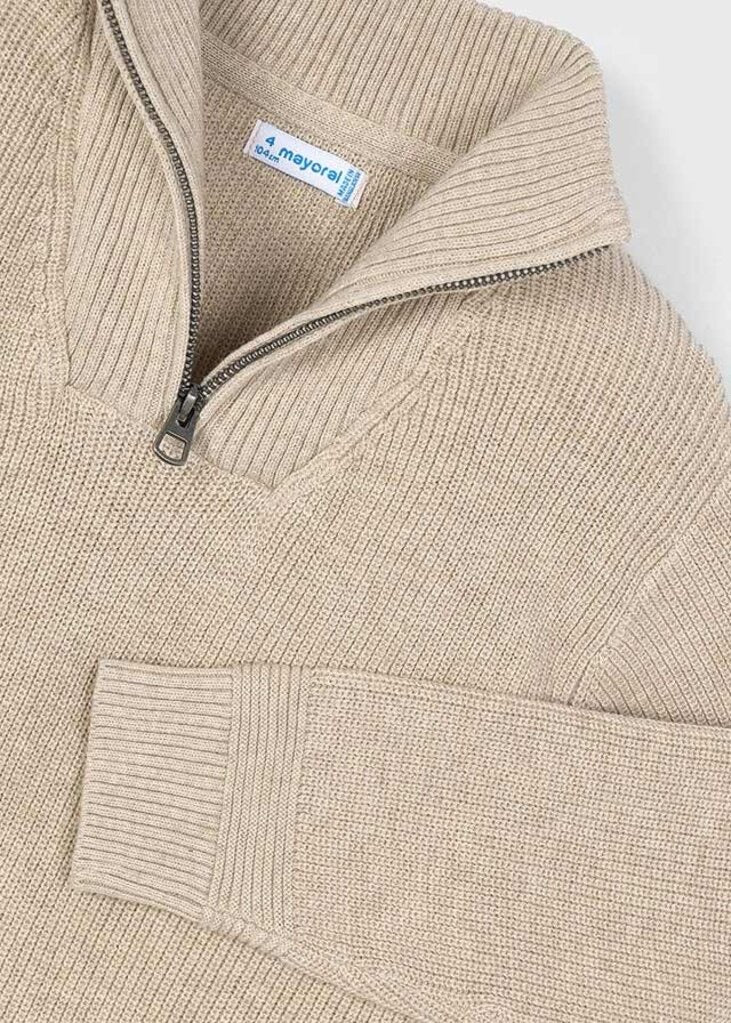 Genser Knitted Quarter Zip Chai