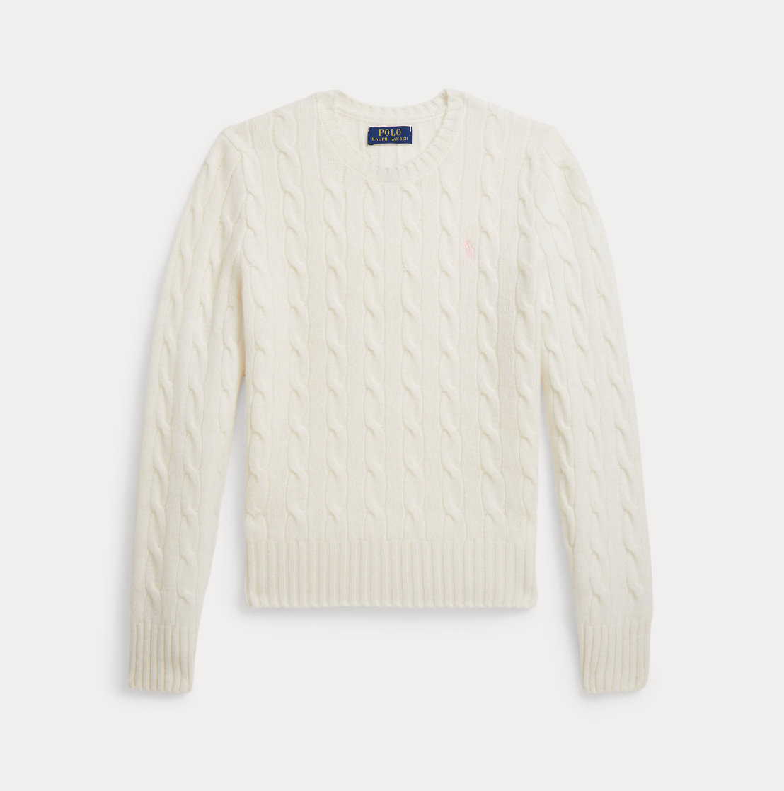 Genser Kabelstrikk Ull-Cashmere Warm White