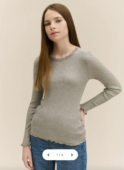 Langermet Balta LS Regular Lace Light Grey Melange