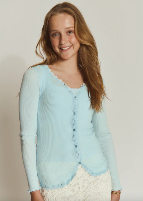 Cardigan Balta Modal Ls Lace Nantucket blue