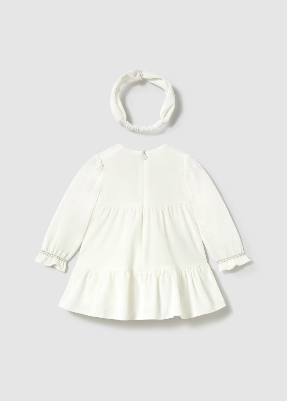 Kjole m/Hårbånd Velvet Ecru