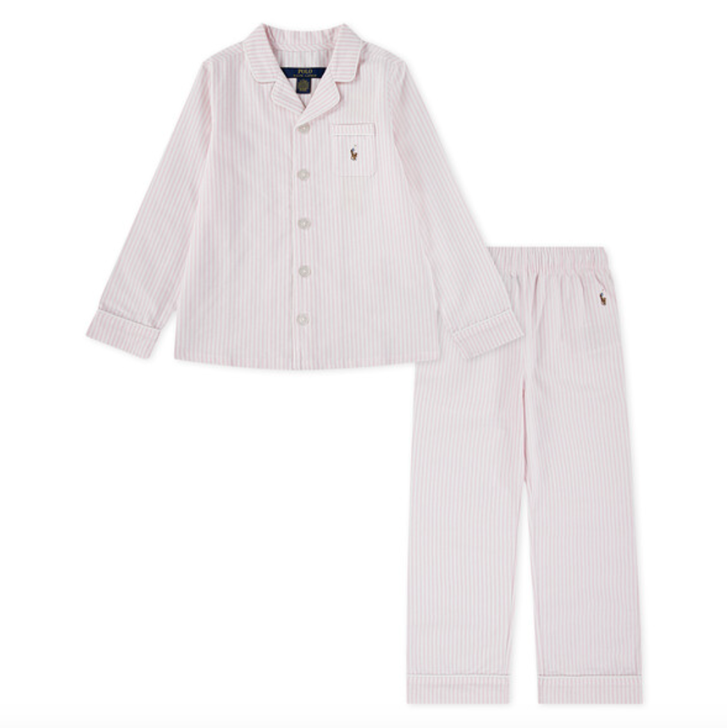 Pysjamas Set Skjorte/Bukse Striper Bath Pink/White