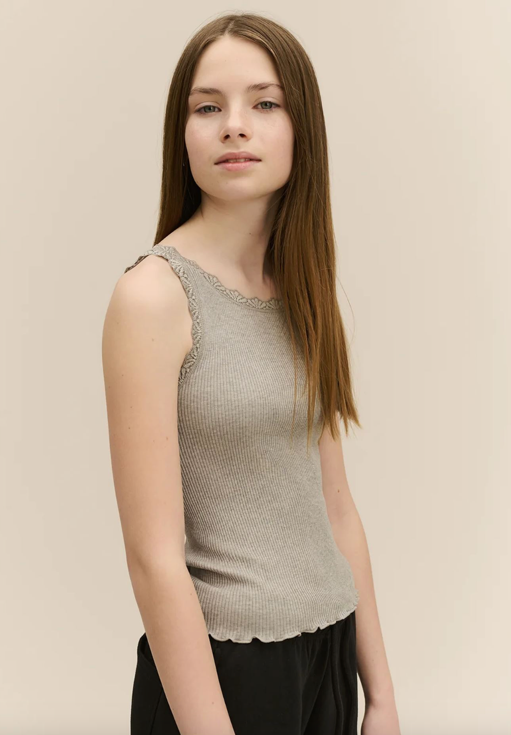 Topp Silk blonder Light Grey Melange