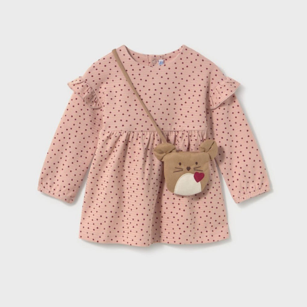 Kjole Dots M/Veske Rosa