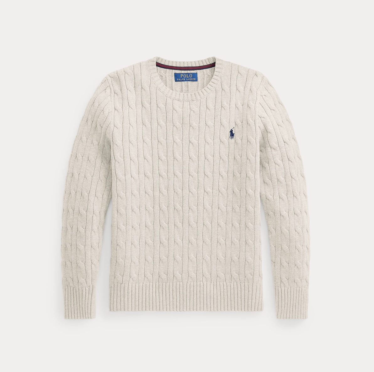 Genser Cable Knit Cotton Nevis White