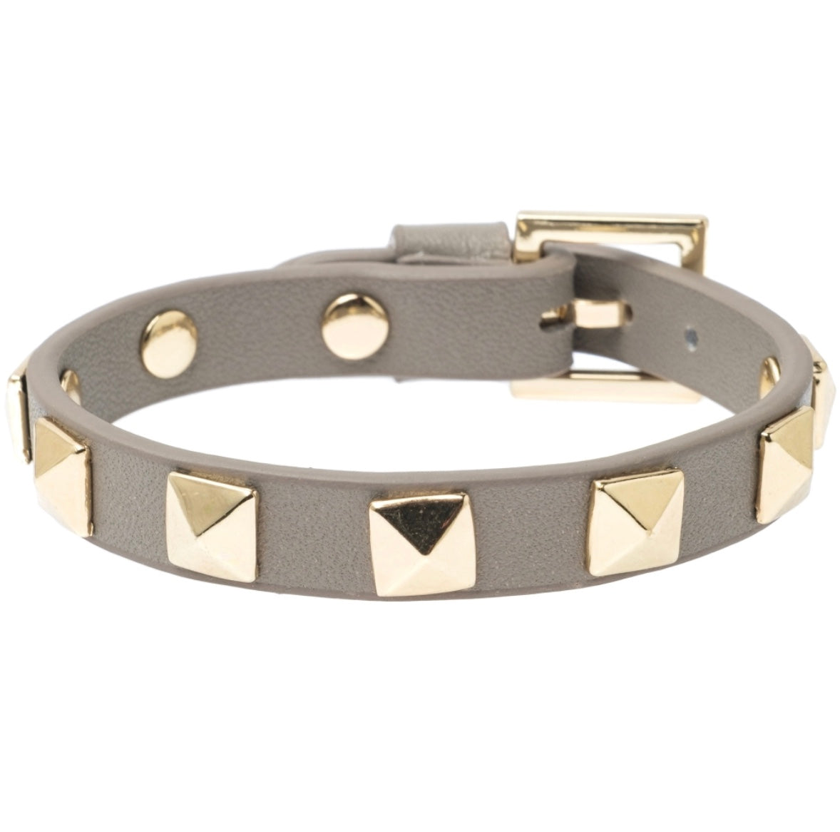 Armbånd Leather Stud Light Taupe