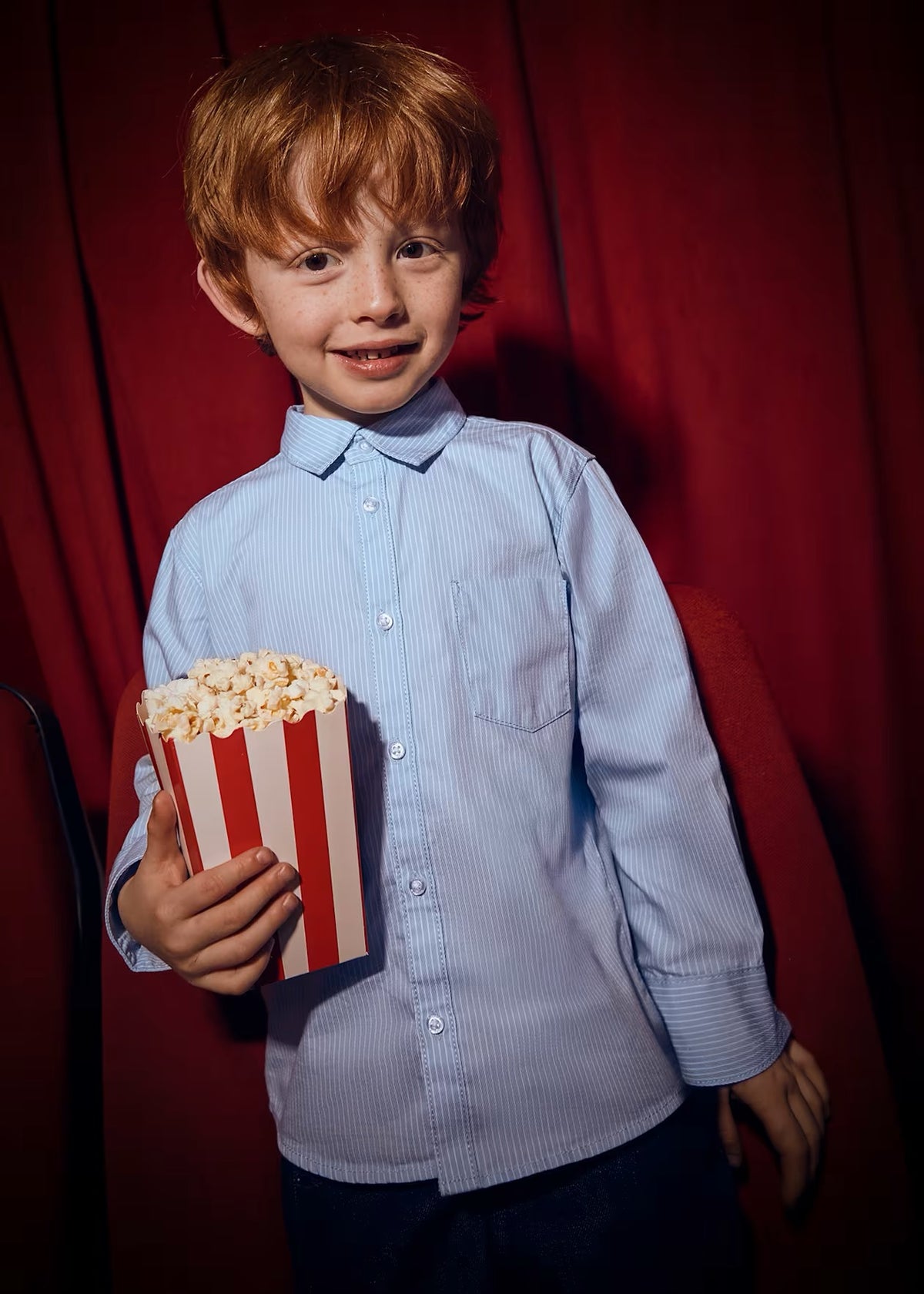 Skjorte Basic Striped Lightblue