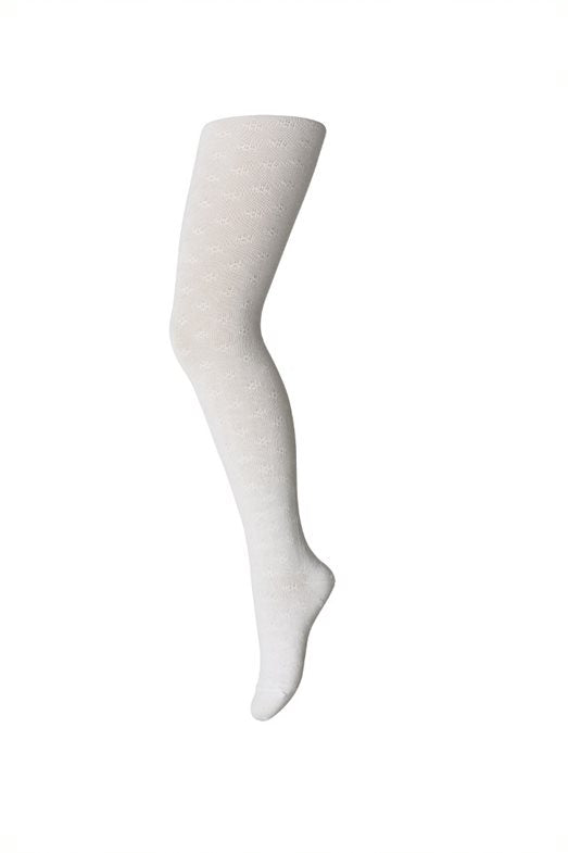 Strømpebukse Lace Cotton Hvit