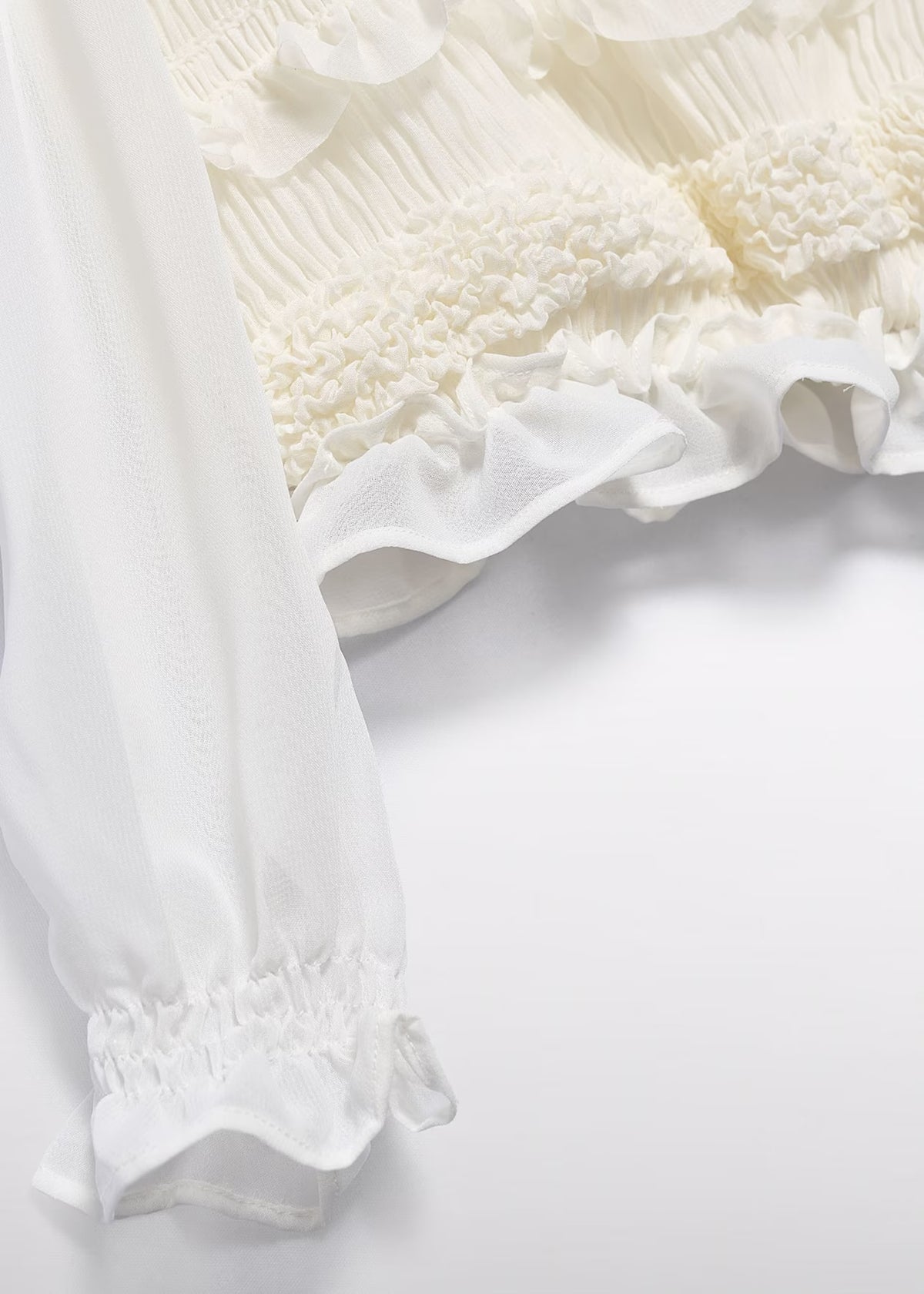 Bluse Chiffon Honeycomb Chickpea